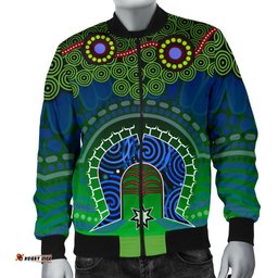 Torres Strait Men's Bomber Jacket - Dhari And Dot Patterns
