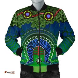 Torres Strait Men's Bomber Jacket - Dhari And Dot Patterns