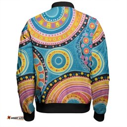 Amazing Aussie Australia Aboriginal Dots Art And Colorful Pattern Bomber Jacket