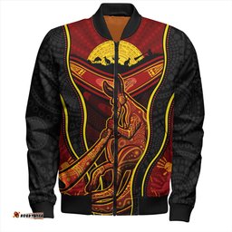 Amazing Aussie Australia Aboriginal Kangaroo Spirit Dreaming Bomber Jacket