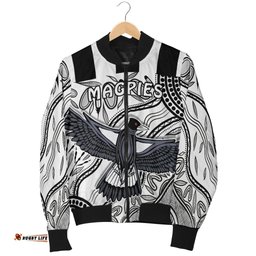 Magpies Lovers Men Bomber Jacket Collingwood Forever