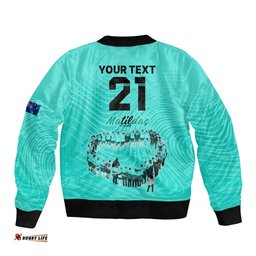 Matildas Til Its Done Custom Bomber Jacket Australia Womens Soccer Turquoise Style