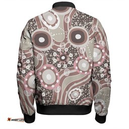 Amazing Aussie Australia Aboriginal Brown Aboriginal Dot Art Inspired Bomber Jacket