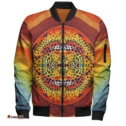 Amazing Aussie Australia Aboriginal Australian Indigenous Aboriginal Art And Dot Painting Techniques Bomber Jacket