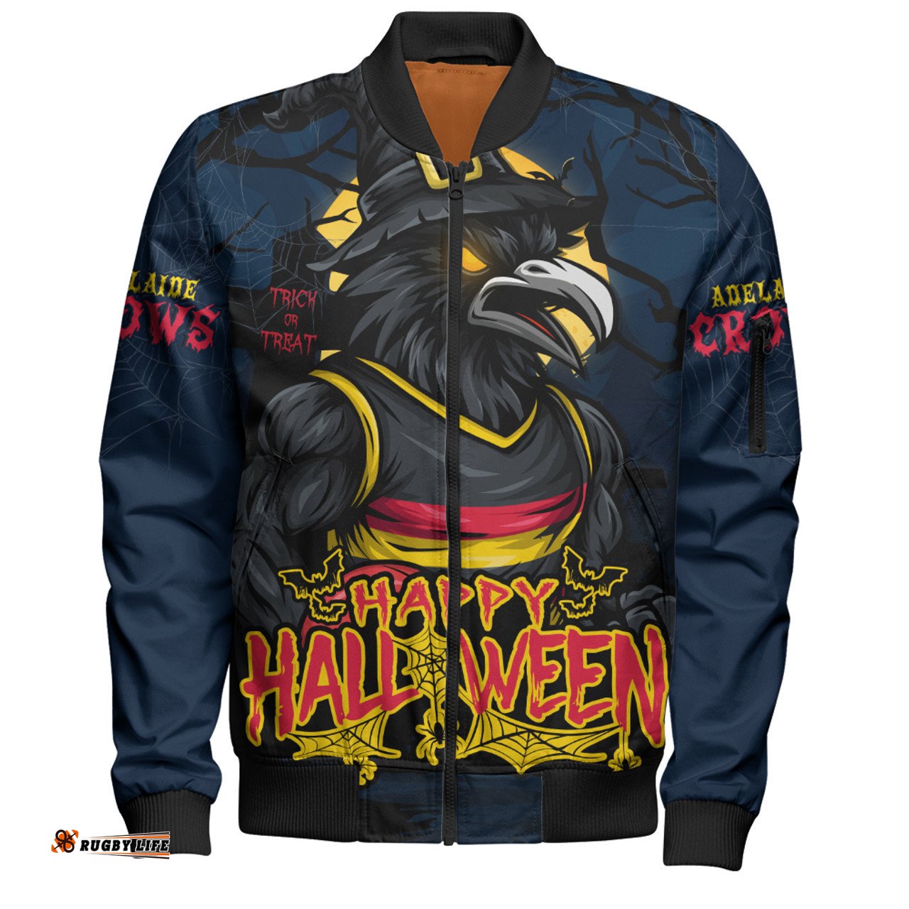 Amazing Aussie Adelaide Crows Full Moon Fever Halloween Supporter Bomber Jacket