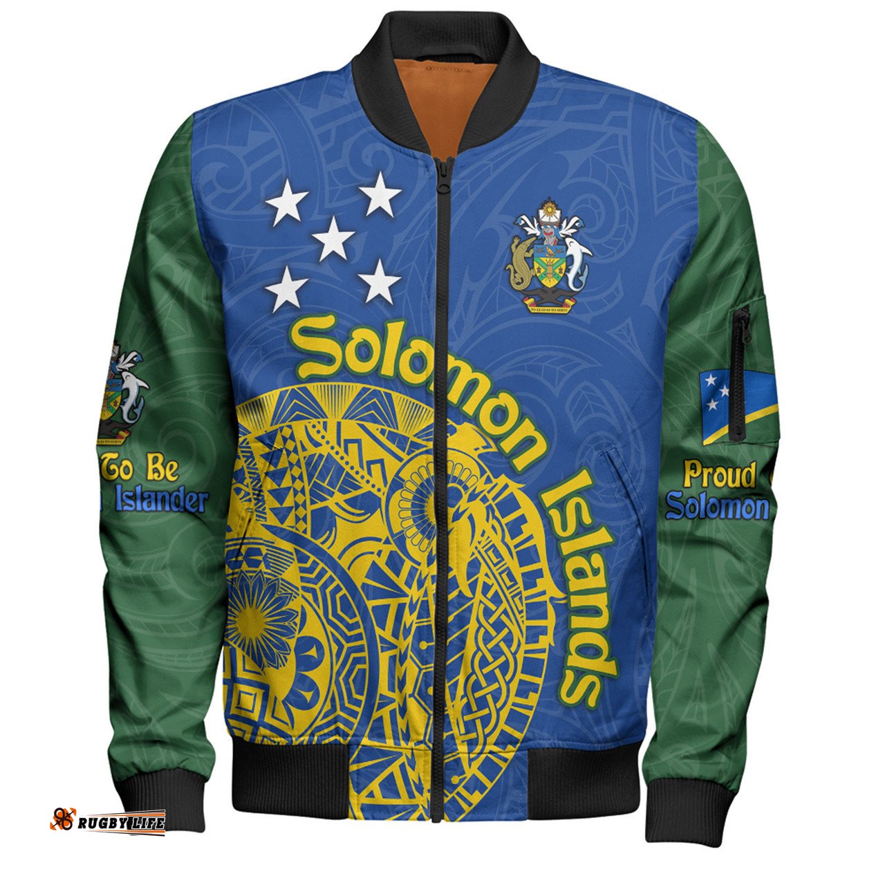 Amazing Aussie Australia South Sea Islanders Proud To Be Solomon Islander In Polynesian Pattern Inspired Bomber Jacket