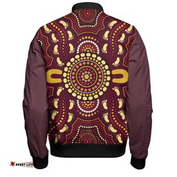 Amazing Aussie Australia Aboriginal Inspired Aboriginal Footprint Art Bomber Jacket