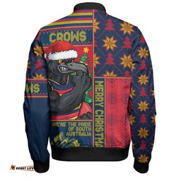 Amazing Aussie Adelaide Crows Merry Christmas Knit Style Festive Spirit Bomber Jacket