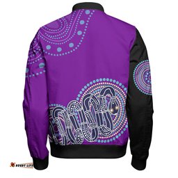 Amazing Aussie Australia Aboriginal Custom Purple Rainbow Serpent Dreaming Inspired Bomber Jacket