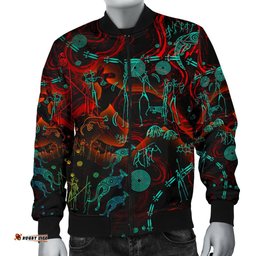 Men's Bomber Jacket, Kangaroo Adults Indigenous Art