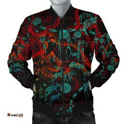 Men's Bomber Jacket, Kangaroo Adults Indigenous Art