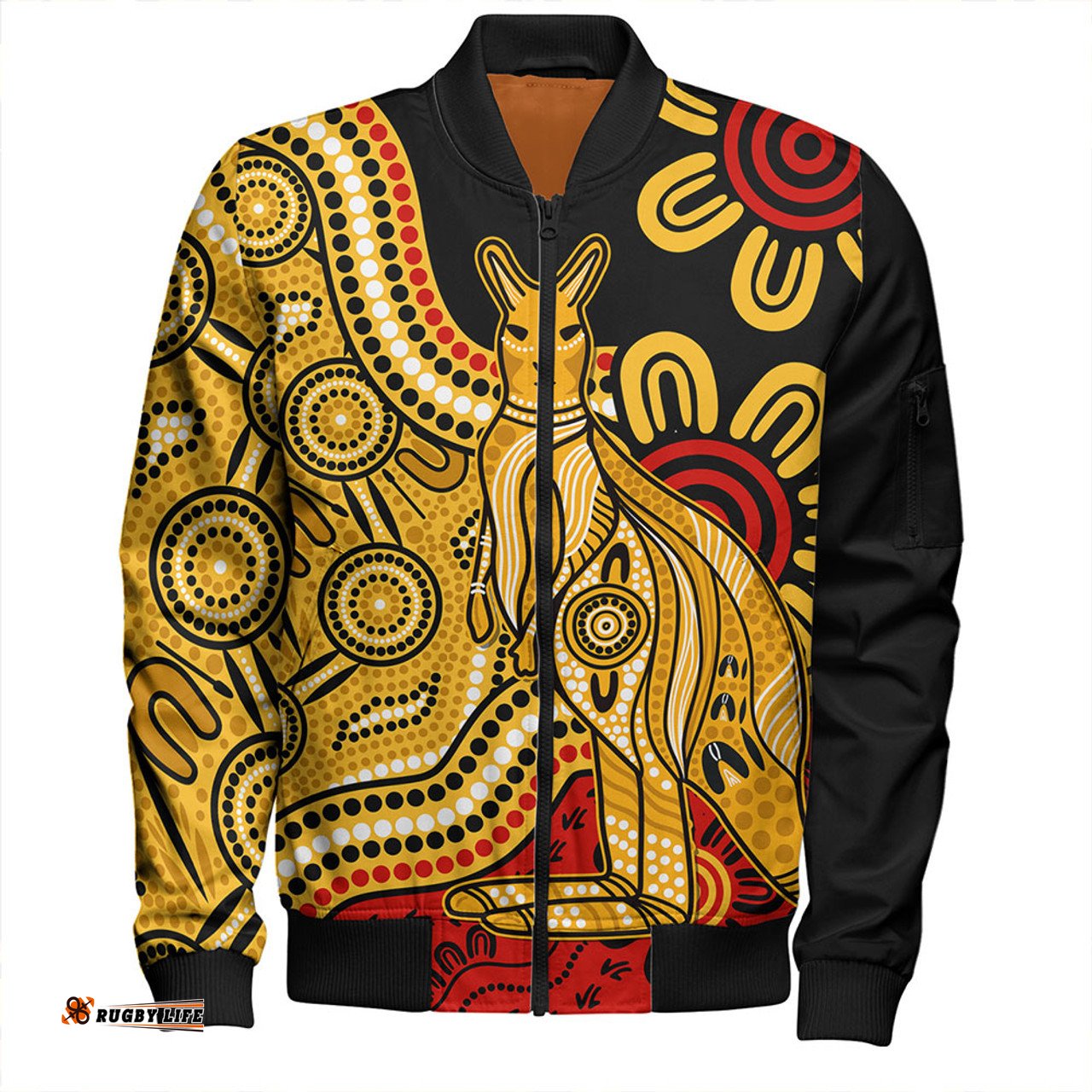 Amazing Aussie Australia Aboriginal Kangaroo Journey Bomber Jacket