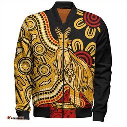 Amazing Aussie Australia Aboriginal Kangaroo Journey Bomber Jacket