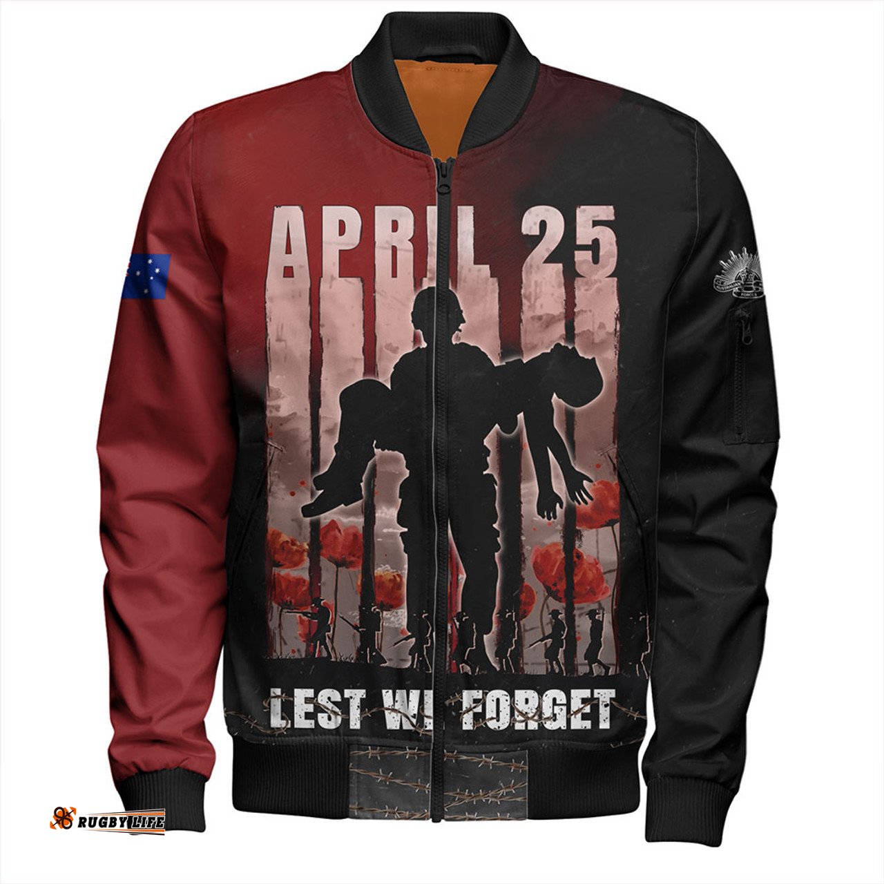 Amazing Aussie Australia Anzac Day Lest We Forget The Sacrifice Of Soldiers Bomber Jacket