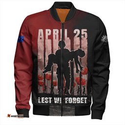Amazing Aussie Australia Anzac Day Lest We Forget The Sacrifice Of Soldiers Bomber Jacket