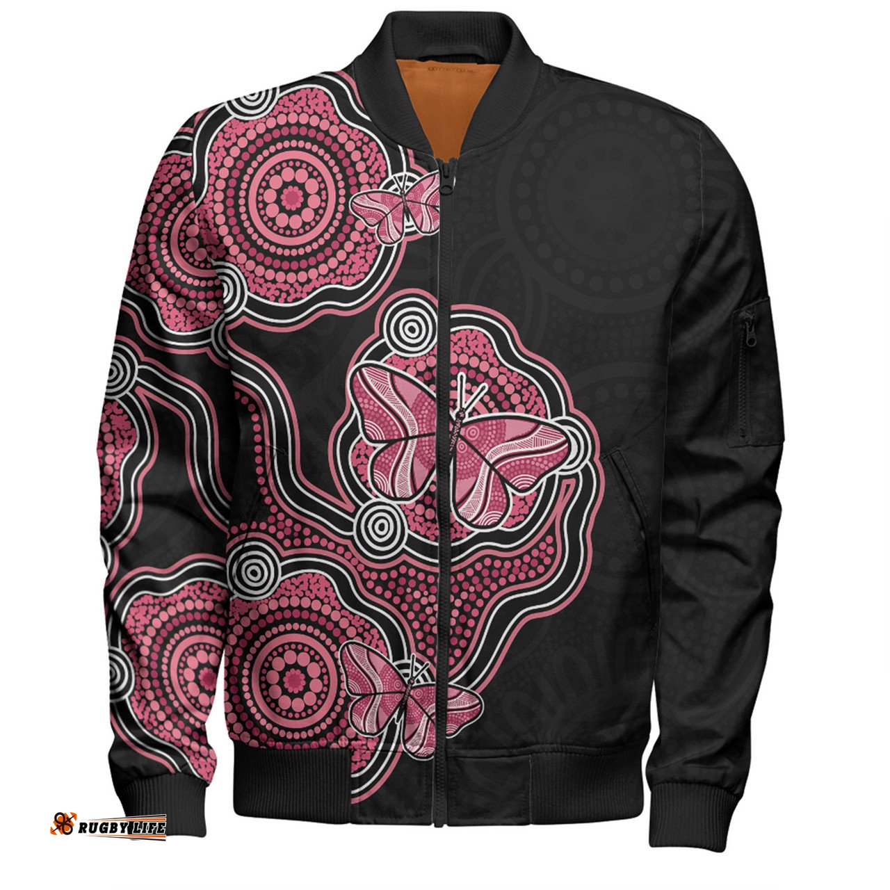 Amazing Aussie Australia Aboriginal Butterfly Dot Art Inspired Bomber Jacket