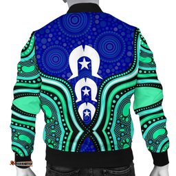 Torres Strait Men's Bomber Jacket - Torres Strait Symbol And Aboriginal Patterns