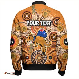 Amazing Aussie Australia Aboriginal Custom Dragonfly Flies Into Beehive And Snake Circle Bomber Jacket