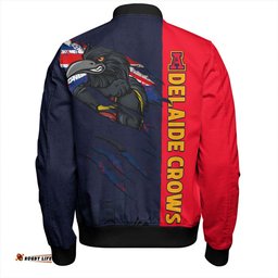 Amazing Aussie Adelaide Crows Burning Passion Of Power Scratch Style Bomber Jacket