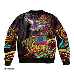 Sea Eagles Rugby Aboriginal Art Bomber Jacket NAIDOC Indigenous Tribal