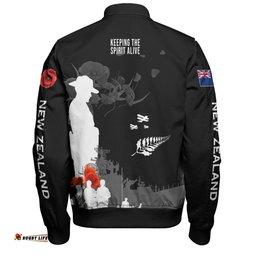 Amazing Aussie New Zealand Anzac Day Keeping The Spirit Alive Bomber Jacket