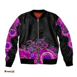 Australia Aboriginal Bomber Jacket Lizard Pink
