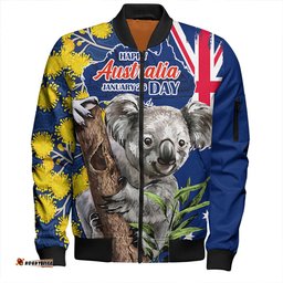 Amazing Aussie Australia Australia Day Koala Golden Wattle Edition Bomber Jacket