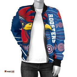 Custom Personalised Australia Roosters Women's Bomber Jacket Three Tiles Style