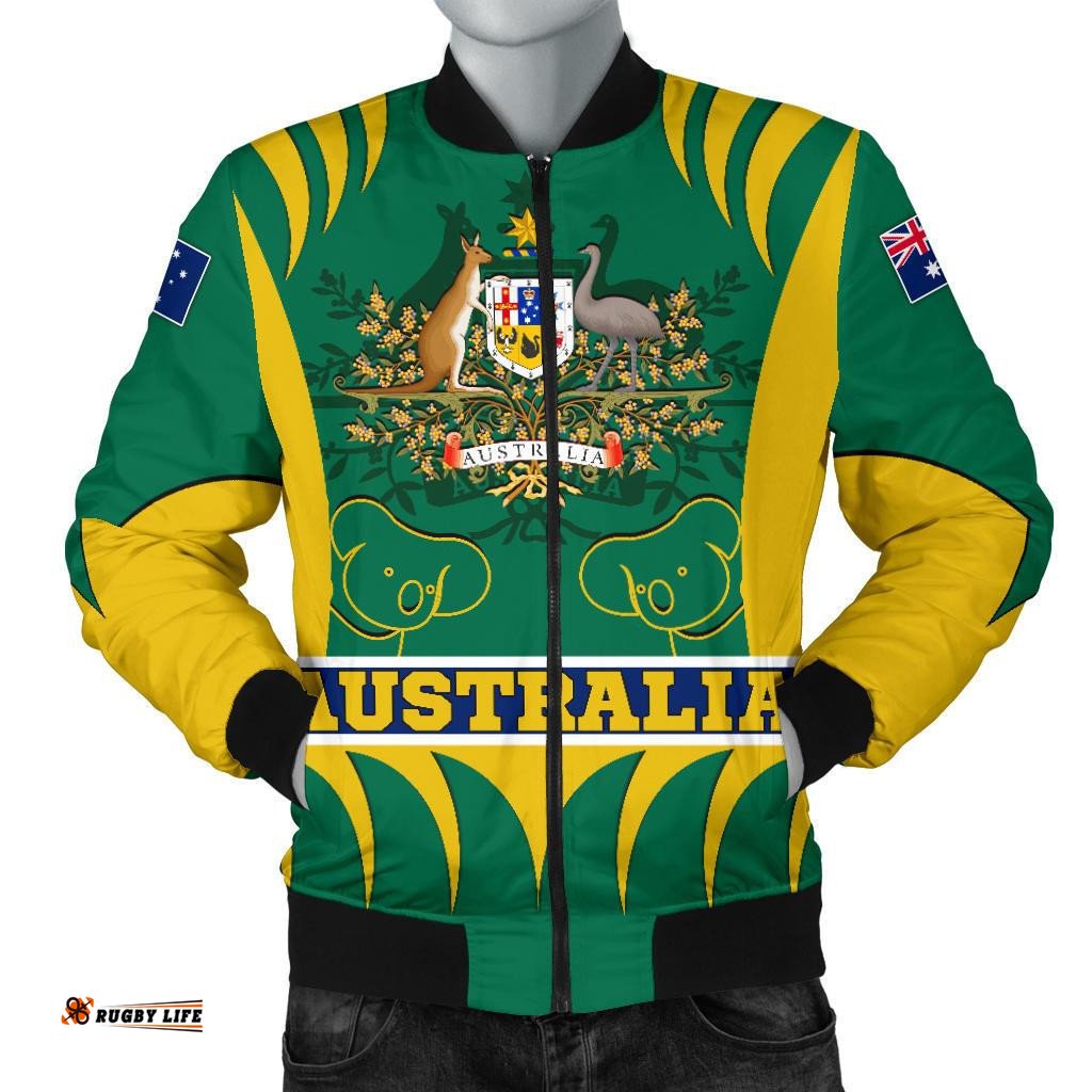 Bomber Jacket - Australian Coat Of Arms Jacket Koala - Men