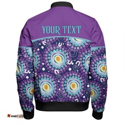 Amazing Aussie Australia Aboriginal Custom Purple Abstract Seamless Pattern With Aboriginal Inspired Bomber Jacket