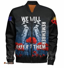 Amazing Aussie Australia Anzac Day Anzac Day Soldier We Will Remember Them Blue Bomber Jacket