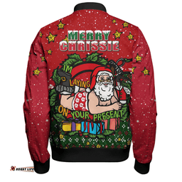 Amazing Aussie Australia Aussie Ugly Christmas Santa Present Bomber Jacket