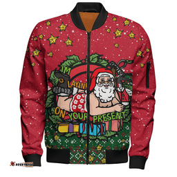 Amazing Aussie Australia Aussie Ugly Christmas Santa Present Bomber Jacket