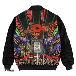 Anzac Day Lest We Forget Australia & New Zealand Bomber Jacket