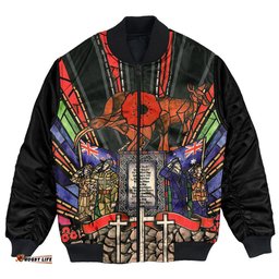 Anzac Day Lest We Forget Australia & New Zealand Bomber Jacket