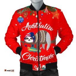 Australia Christmas Men's Bomber Jacket Red - Merry Christmas