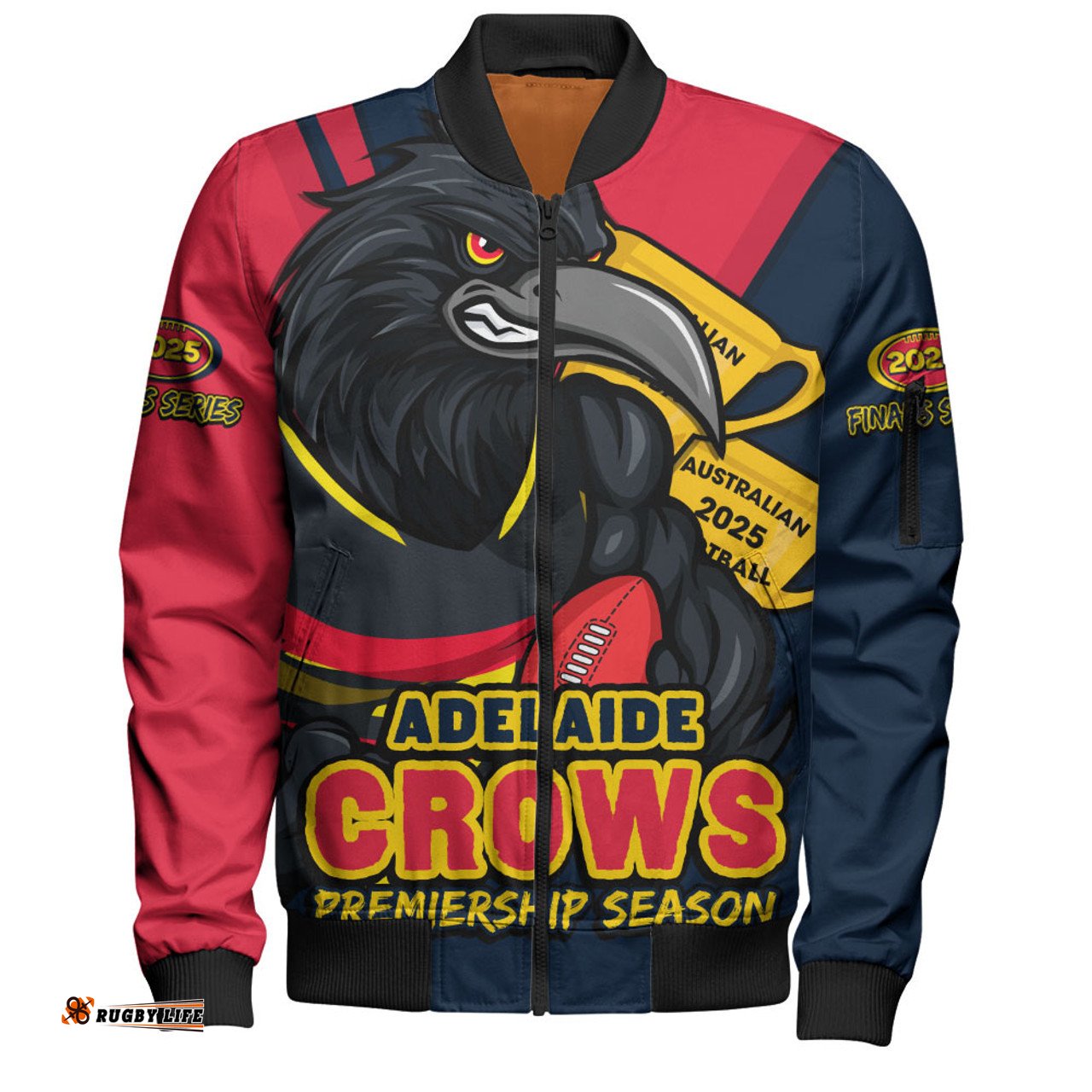 Amazing Aussie Adelaide Crows Australian Football Finals Premiership Spirit Bomber Jacket