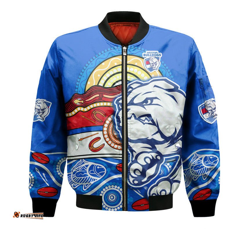 Western Bulldogs Aboriginal Football Bomber Jacket Dogs Style