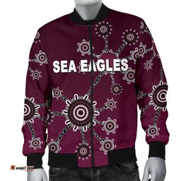 Warringah Men's Bomber Jacket Sea Eagles Simple Indigenous