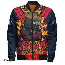 Amazing Aussie Adelaide Crows Ripped Legacy Of The Game The ANZAC Spirit Lives On Bomber Jacket