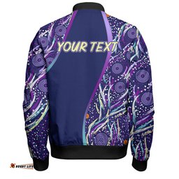 Amazing Aussie Australia Aboriginal Custom Purple Dot Dreamtime Bomber Jacket