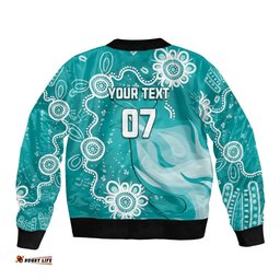 Custom Brisbane Cricket Indigenous Bomber Jacket Feel The Heat