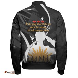 Amazing Aussie Australia Anzac Day Custom Lest We Forget With Black Camouflage Pattern Bomber Jacket