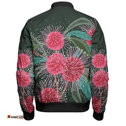 Amazing Aussie Australia Aboriginal Australian Hakea Flowers Painting In Aboriginal Style Bomber Jacket