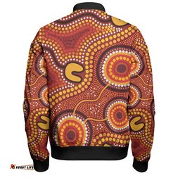 Amazing Aussie Australia Aboriginal Connection Concept Dot Aboriginal Colorful Painting Bomber Jacket