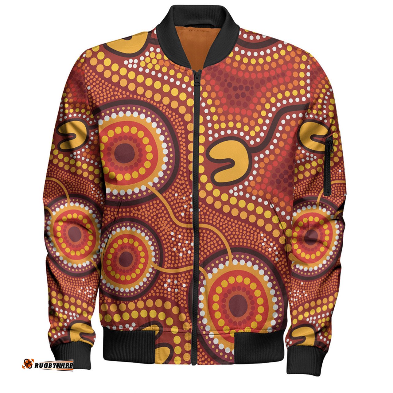 Amazing Aussie Australia Aboriginal Connection Concept Dot Aboriginal Colorful Painting Bomber Jacket