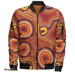 Amazing Aussie Australia Aboriginal Connection Concept Dot Aboriginal Colorful Painting Bomber Jacket