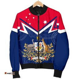 Women's Bomber Jacket - Australian Coat Of Arms Flag Color