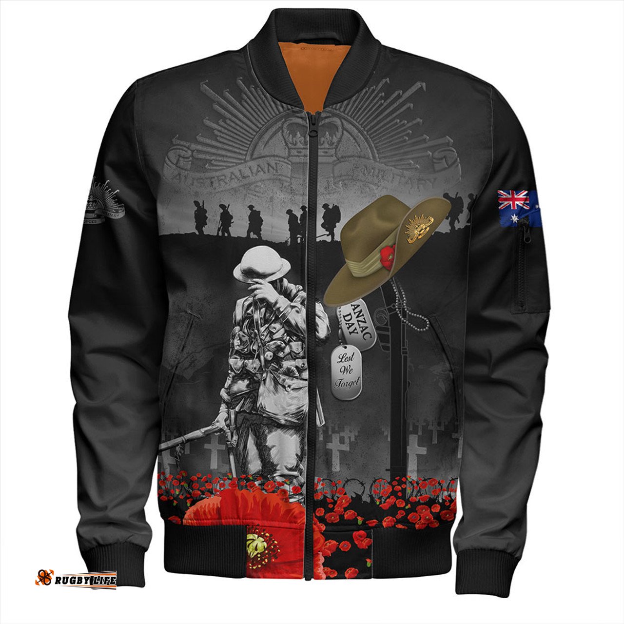 Amazing Aussie Australia Anzac Day Australian Army Memorial Bomber Jacket
