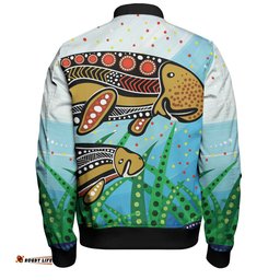 Amazing Aussie Australia Aboriginal Dugong Aboriginal Artwork With Mother And Baby
 Bomber Jacket